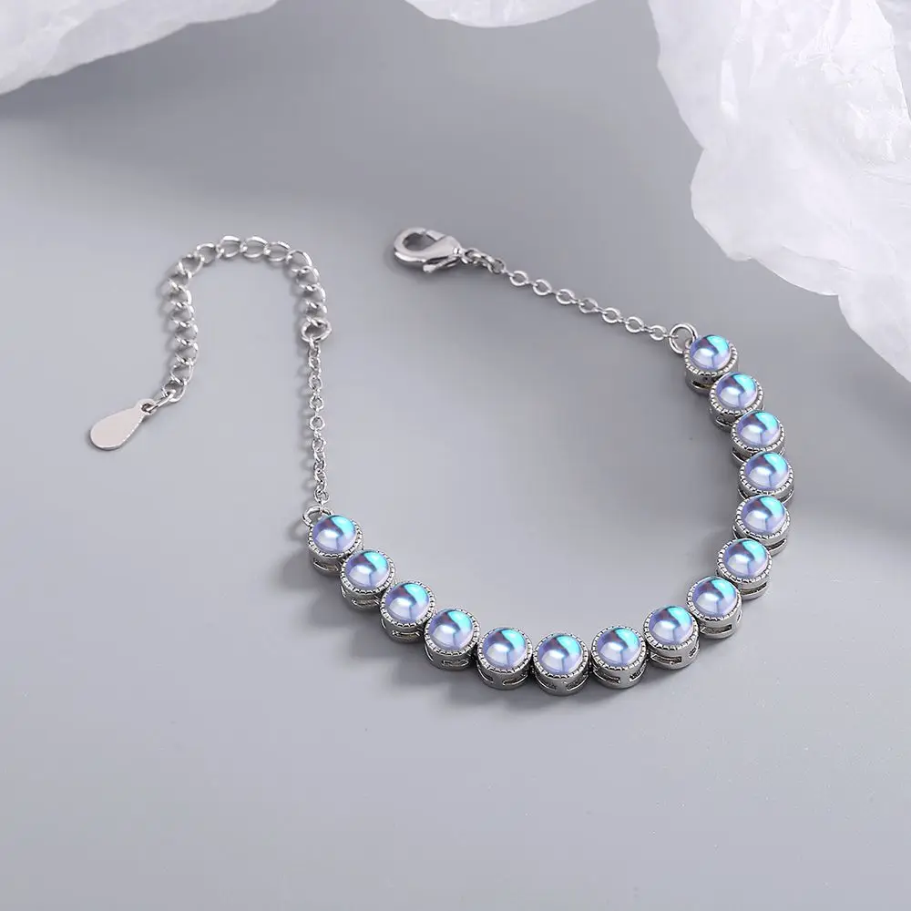 Wholesale Moonlight Stone Beads Bracelets for Women Shiny Female Jewelry Gifts