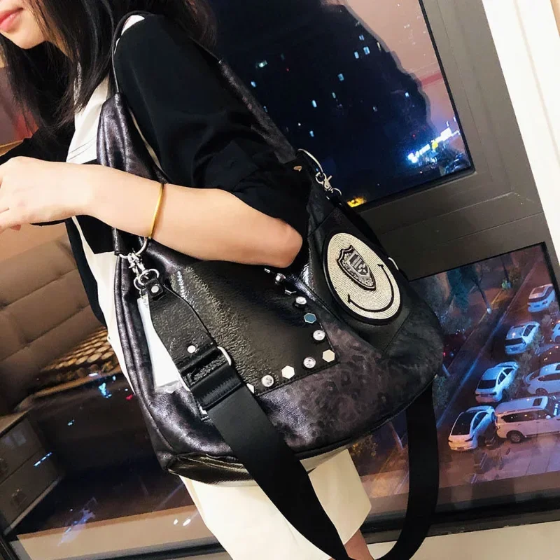 Большая вместительная сумка poplene femme новая женская через плечо с леопардовым