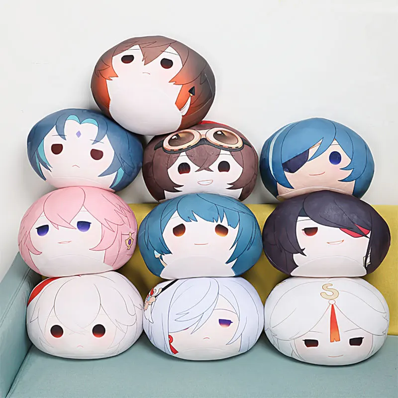 

10cm Project Kawaii Anime Game Figure Genshin Impact Barbatos Lumine Aether Cute Plush Ball Pendant Toys