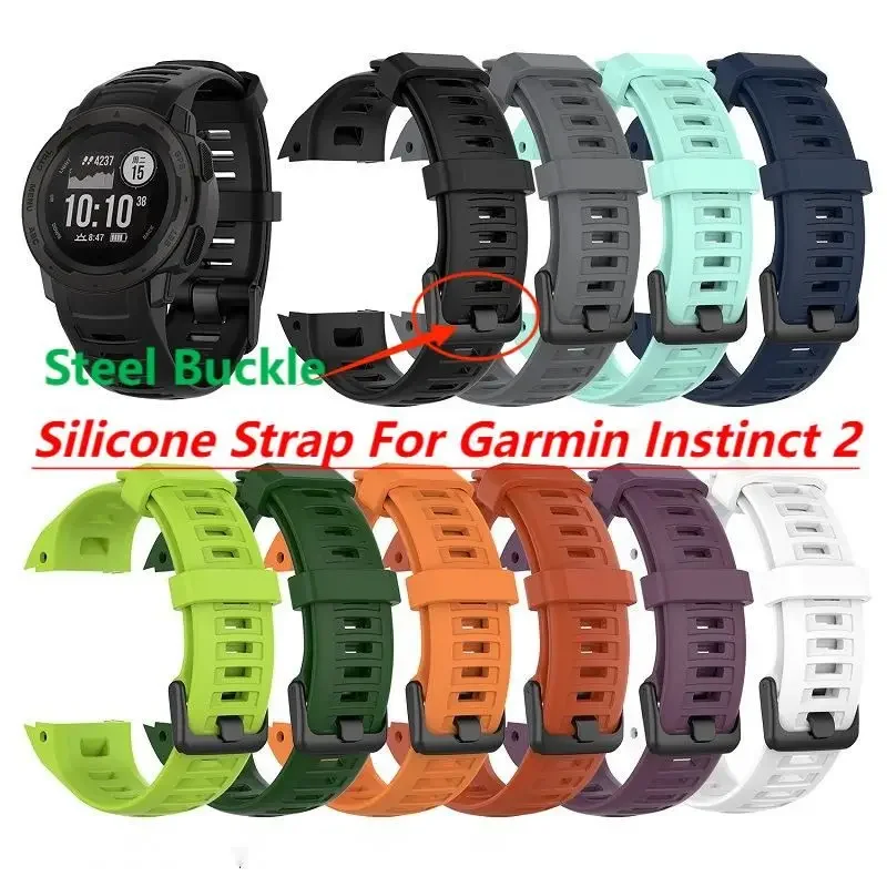 Фото Силиконовый ремешок для Garmin Instinct 2 Tide, тактические Смарт-часы, браслет на запястье, спортивный браслет, аксессуары для смарт-часов №1