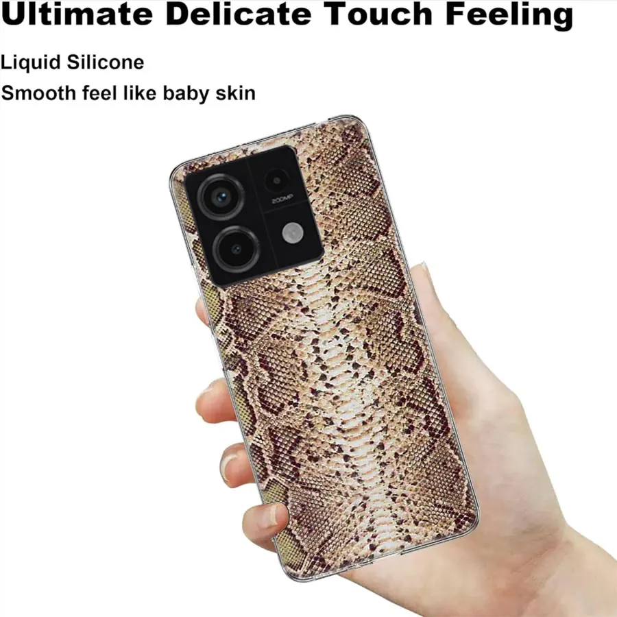 Прозрачный чехол для телефона из настоящей змеиной кожи Redmi Note 13 12 Pro+ Plus 5G 12S 13C 14C 12C