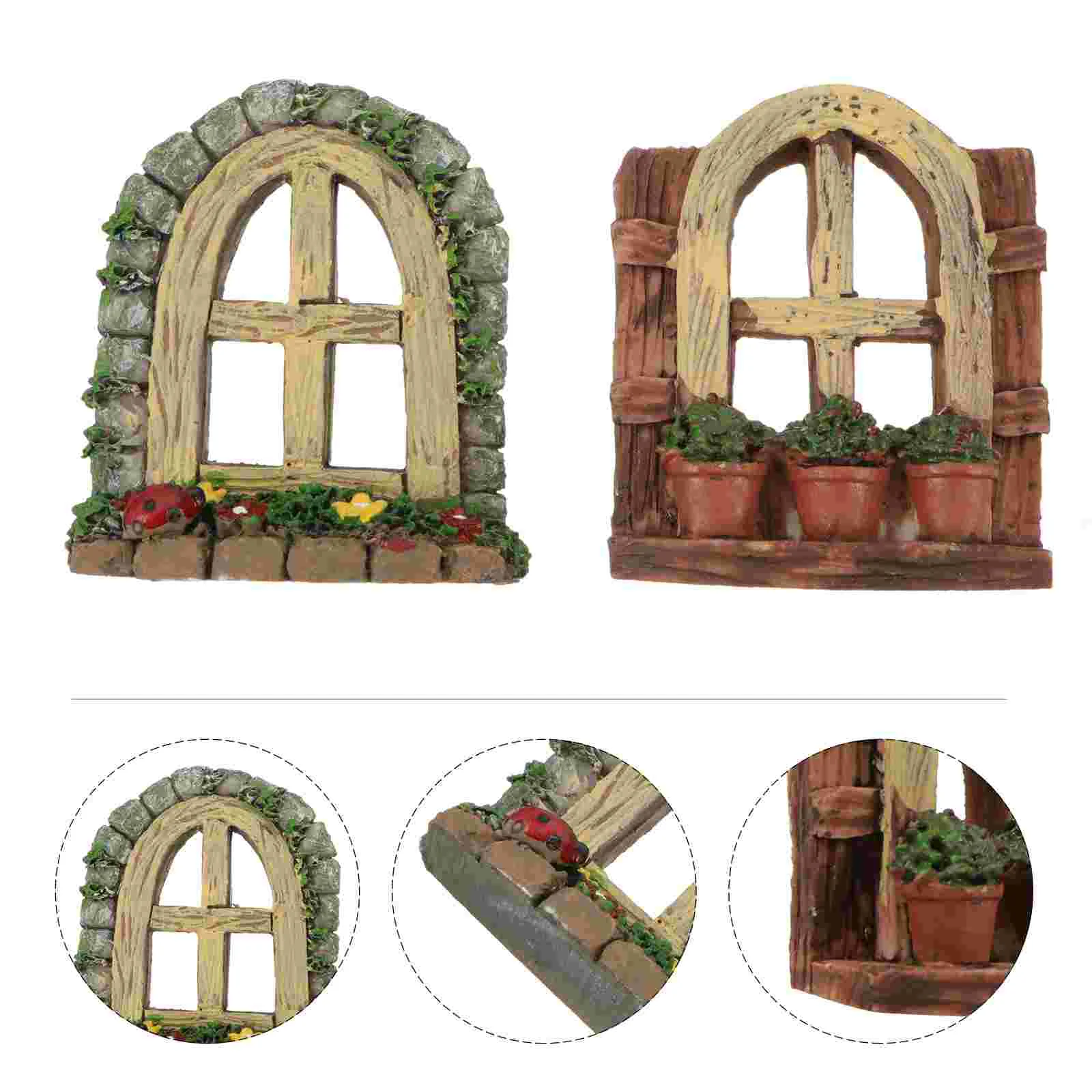 

Window Door Fairy Miniature Tank Landscape Tree Garden Mini Accessories Decor Ornaments Ornament Windows Micro House Aquarium
