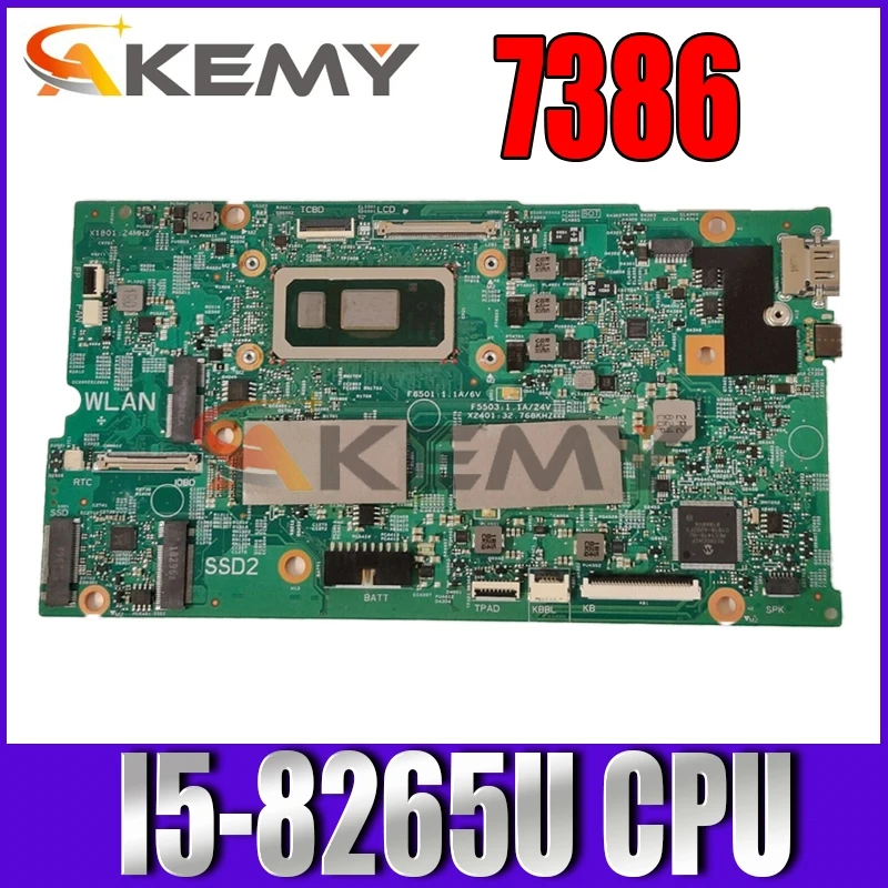 

17925-1 For DELL 7386 Laptop Motherboard CN-02CF17 02CF17 2CF17 17925-1 With SRFFX I5-8265U 100% fully tested