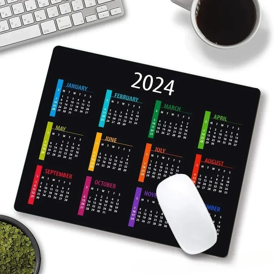 1 шт. коврик для мыши с календарем нескользящий настольный офисный ноутбука