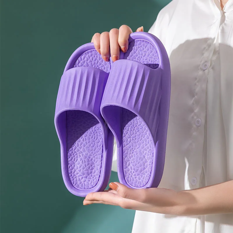 

Women Home Thick Platform Slippers Summer Flip Flops Women'S Eva Soft Sole Flat Shoes Couple Non-Slip Mute Slides Beach Sandals