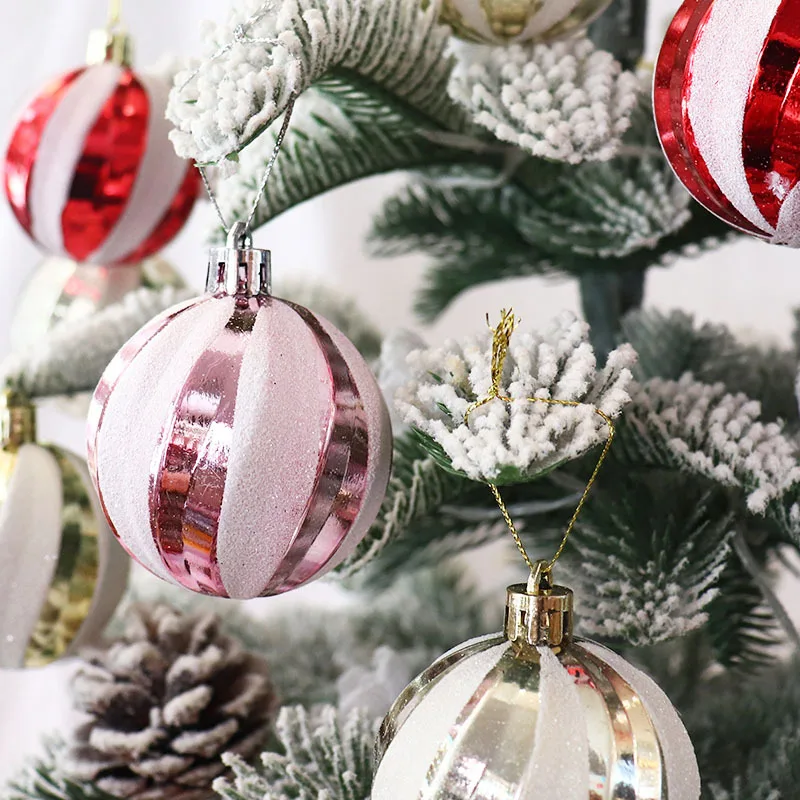 

8 см 6 см Рождественский шар, украшение, 6 шт./коробка, подвеска на рождественскую елку на новый год 2024, украшение для дома, Рождество, Рождество, дневное оформление