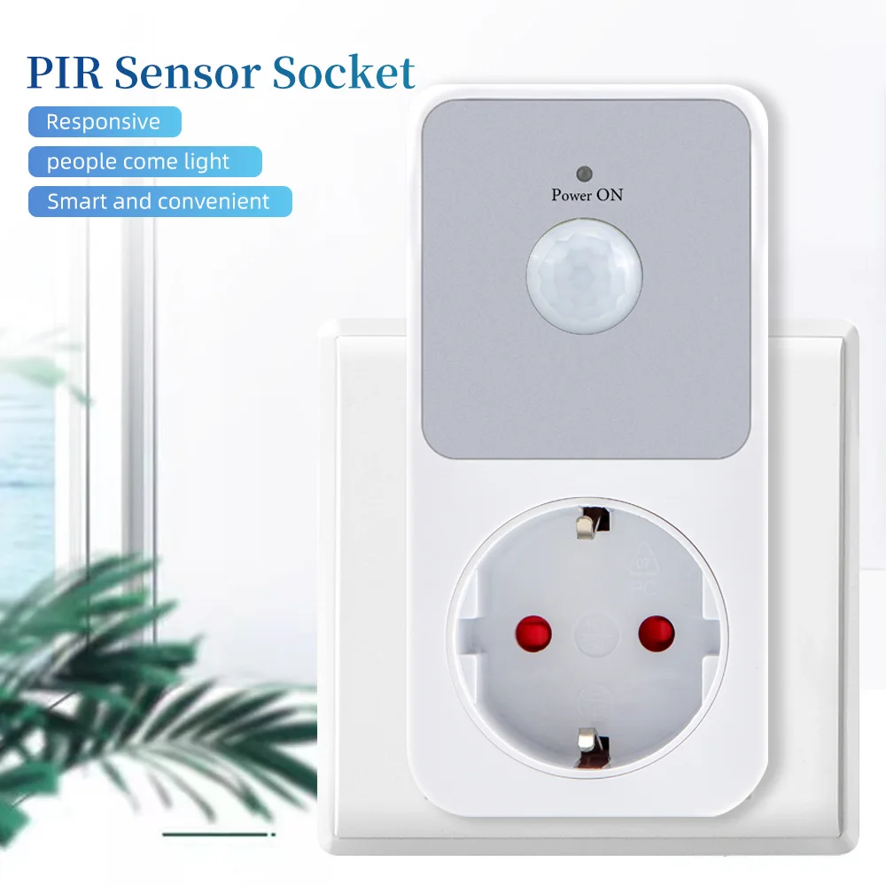 

EU/FR/US Plug PIR Infrared Sensor Lights Induction PC Flame Switches Lamp 120° Degree Wide Angle Automatic Induction
