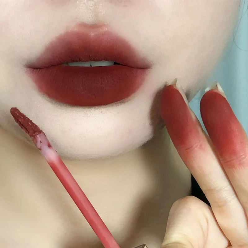 

Lip Gloss 4 Colors Nude Matte Velvet Lipsticks Blush Waterproof Long Lasting Non-stick Cup Soft Mist Texture Lips Tint Cosmetics