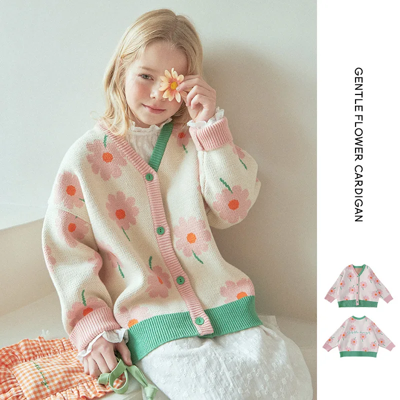 

Детская одежда в Корейском стиле, платье-свитер для девочек, новинка весны 2022, вязаный кардиган, свитеры, платье принцессы, Детский костюм дл...