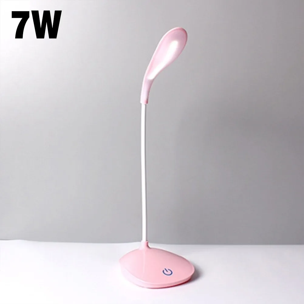 

7W Mini LED Desk Lamp Press Control Table Reading USB Light Office Study Use Foldable Rotatable Lamps For Bedroom Bedside