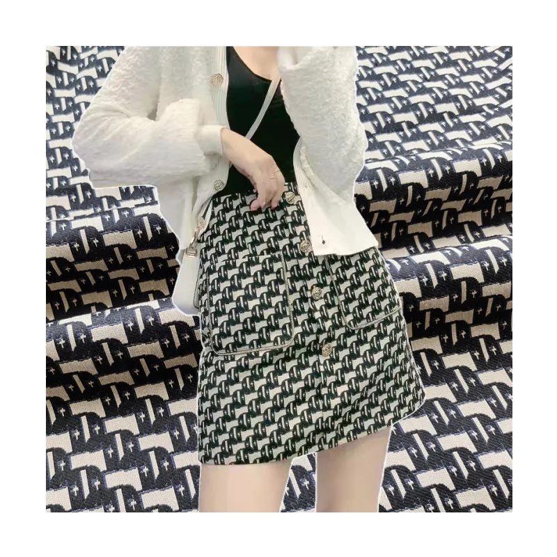 

European American Yarn-dyed Jacquard Fabric Fashion Thick Skirt Windbreaker Brocade Clothing for Sewing Material Per Meter