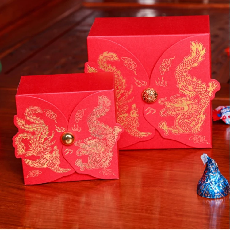

Конфеты в китайском стиле с драконом Фениксом, бумажные подарочные коробки для вечерние Ринок, коробки для шоколада и сахара