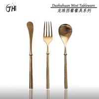 japanese retro rose gold knife fork and spoon 4 piece set of 304 stainless steel spoon table spoon restaurant western tableware