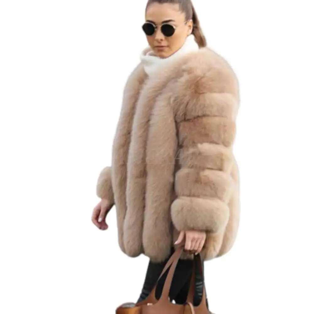 Faux Fox Fur Coat Women Long Thicken Korean Fluffy Women's Windproof Outwear Elegant Manteau Femme Hiver Fashion New Winter Warm