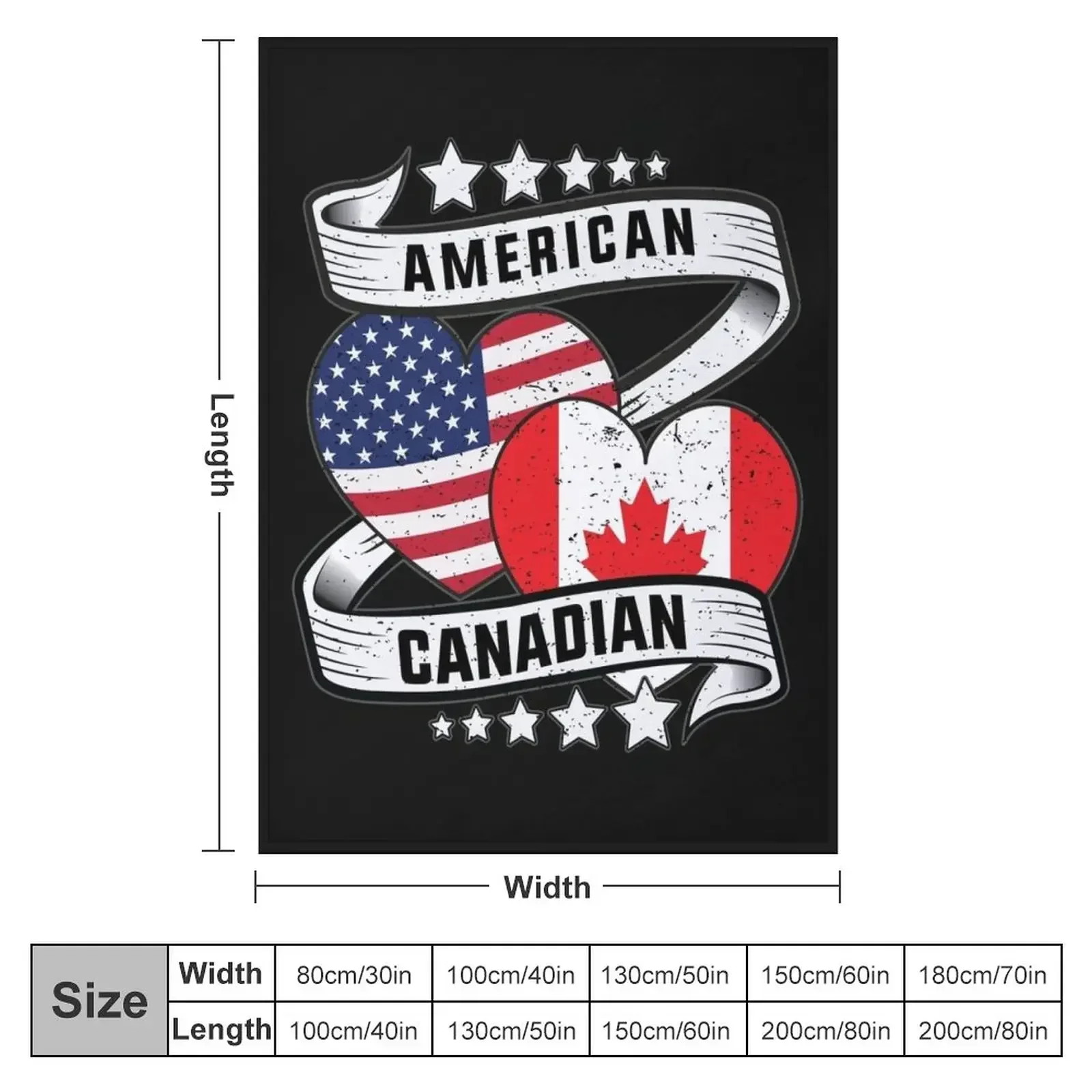 Полуамериканский полуканадский флаг канадское американское одеяло на заказ