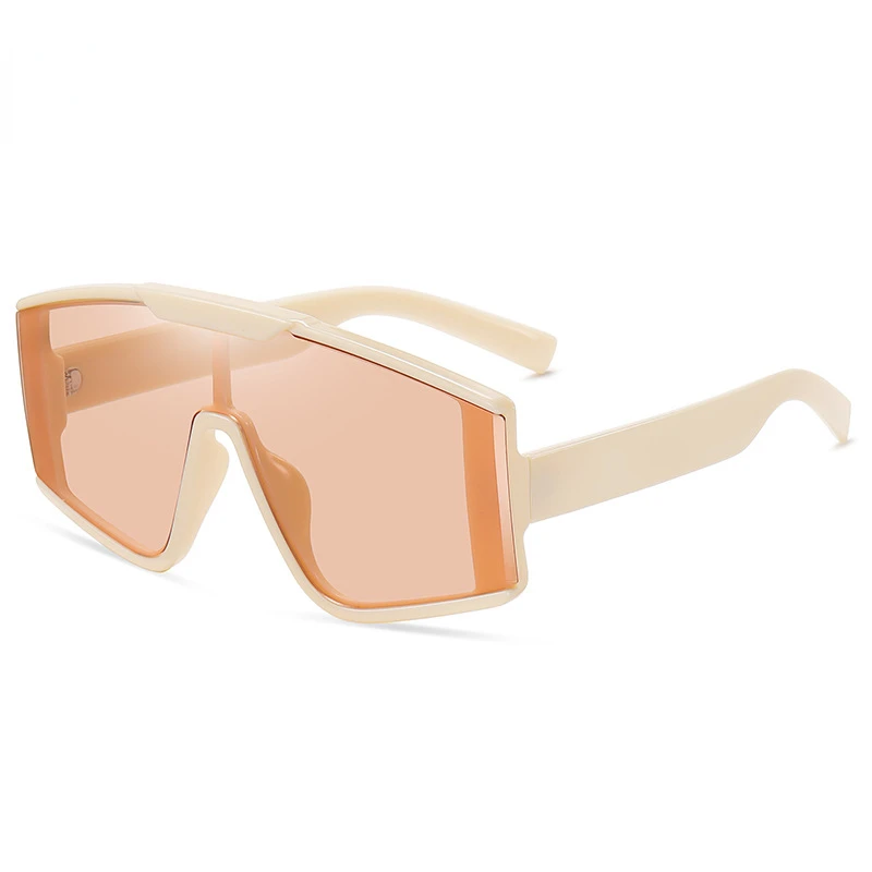 

New Plastic Square Men's And Women's Sunglasses Fashion Dazzle Color Sunglasses Big Frame Conjoined Lenses