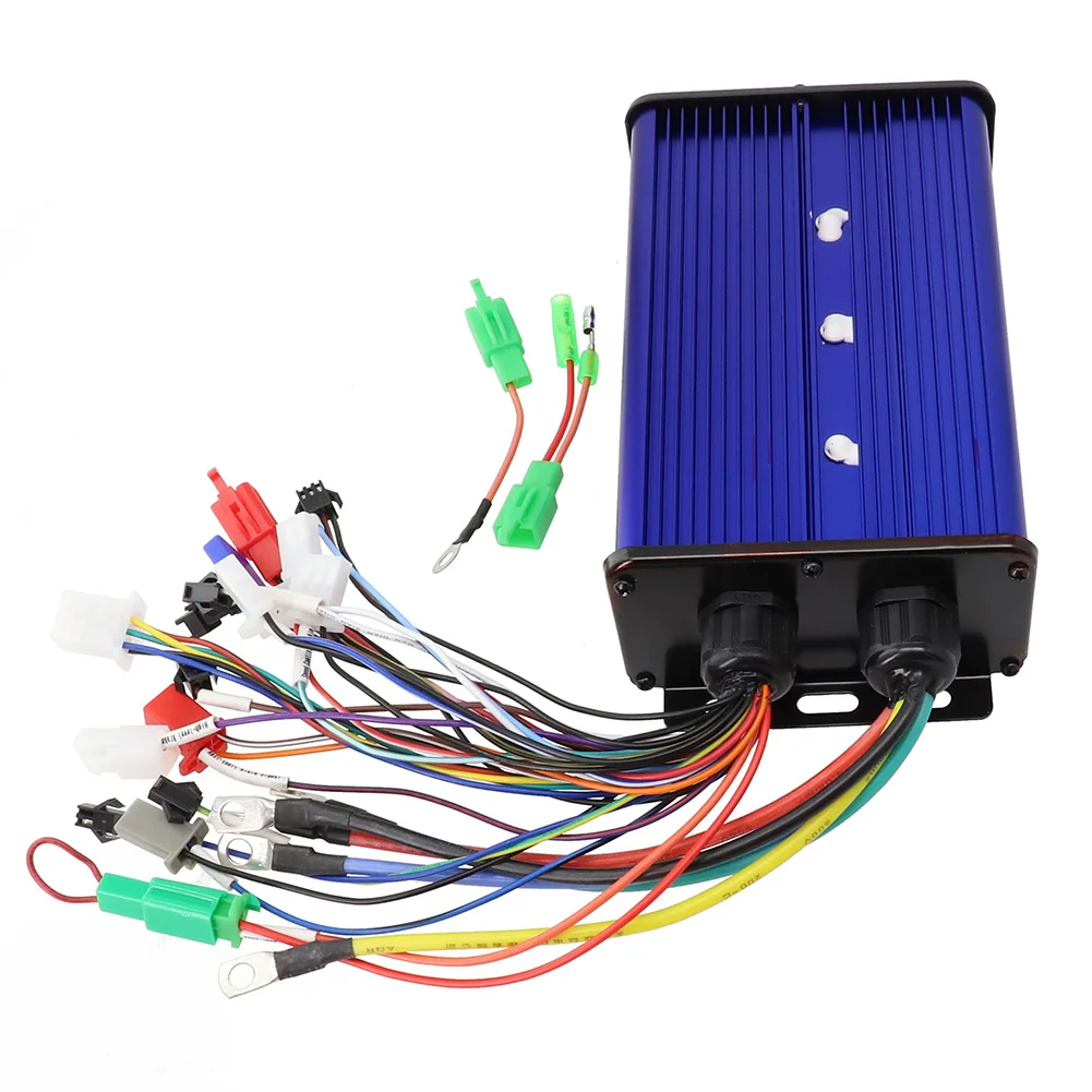 

Бесщеточный контроллер двигателя постоянного тока 1000 Вт-1200 Вт 48 В/60 в/64 в/72 в 38A-50A 18mos для электровелосипеда двухрядного автомобиля скутера 18 трубок