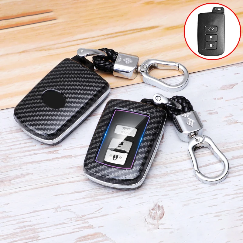 

ABS Carbon Fibe Car Remote Key Full Cover Case For Toyota Auris Camry RAV4 Avalon Yaris Verso 2012 Car Smart Key Protect Holder