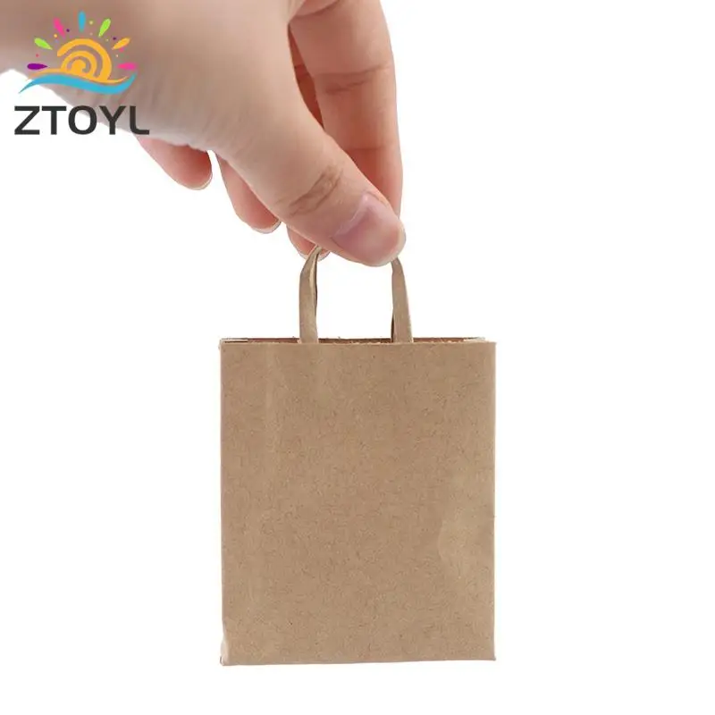 

Миниатюрная мини-сумка из крафт-бумаги в масштабе 1:12 для кукольного домика, Женская сумочка, Декор, детский подарок для игры