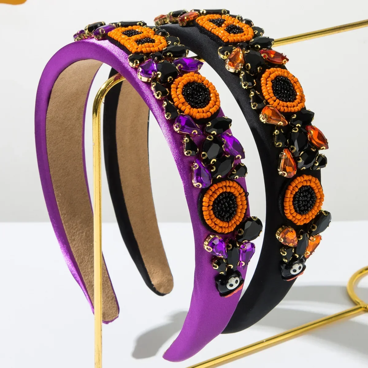 Женская повязка на голову для Хэллоуина с инкрустированными бриллиантами