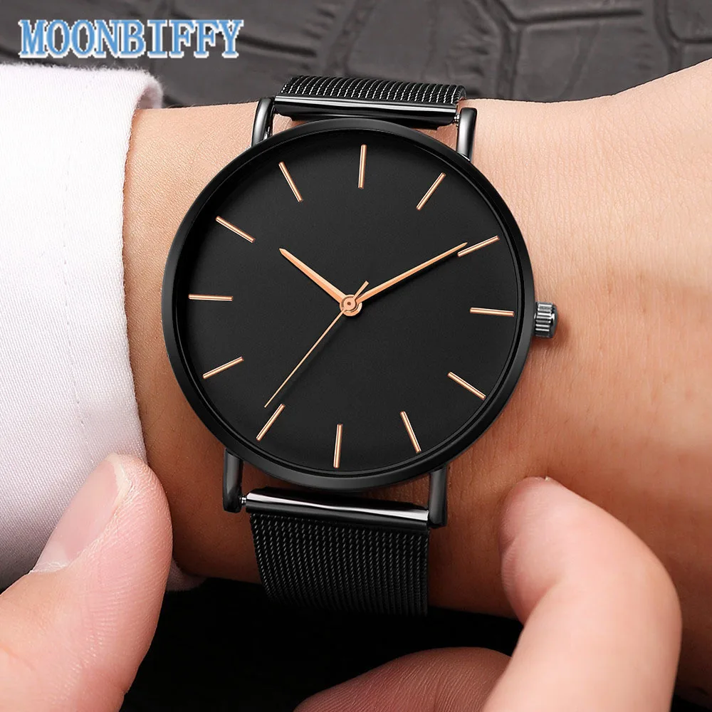 

Ultra-thin Mesh Belt Watch for Women Men Luxury Rose Gold Ladies Wristeswatch Simple Steel Montre Femme Clock Gift Reloj Mujer