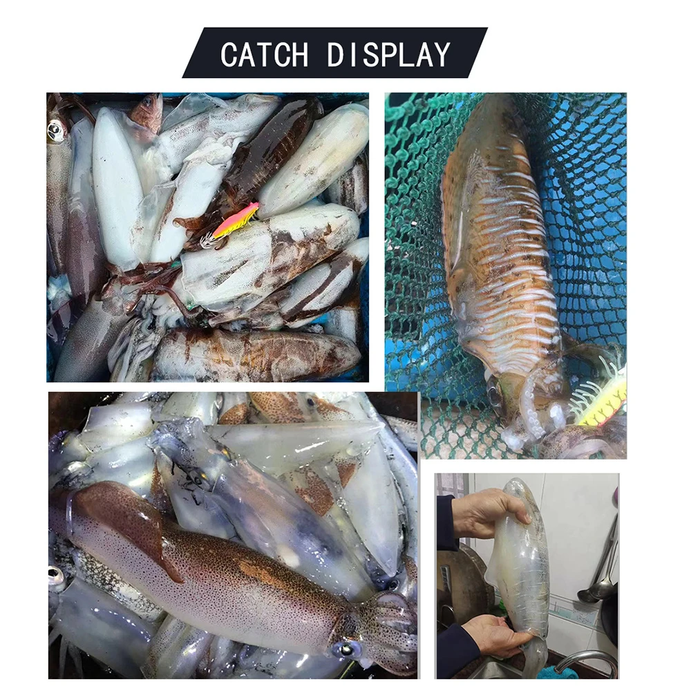 Светящаяся приманка крючок для кальмара деревянные приманки креветок с мягкой