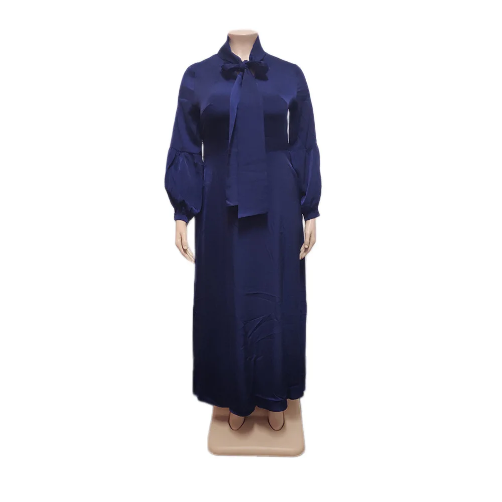 Plus Size Dresses Evening Dress Woman Solid Long Sleeve Floor-Length Regulai Fit Office Lady Party Dresses Wholesale Dropshpping