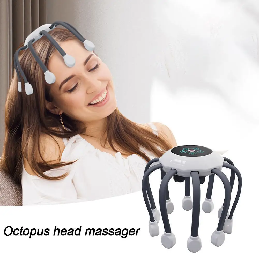 

Electric Octopus Claw Scalp Massager Vibrating Head Massager Head Scratcher Relief Hair Stimulation Rechargeable Stress Relief