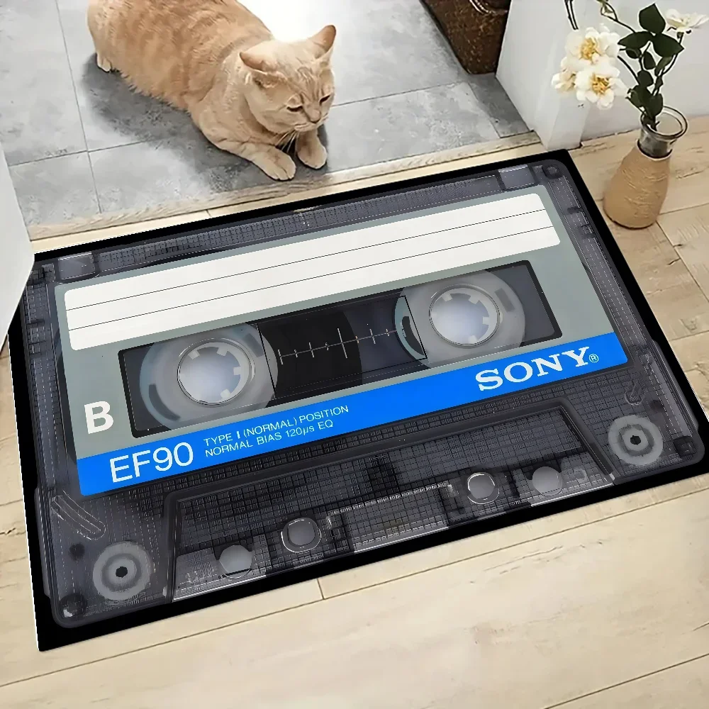 

Винтажный кассетный музыкальный коврик с графическим принтом, фланелевые коврики для ванной комнаты, кухни, входной ковер, домашний декор