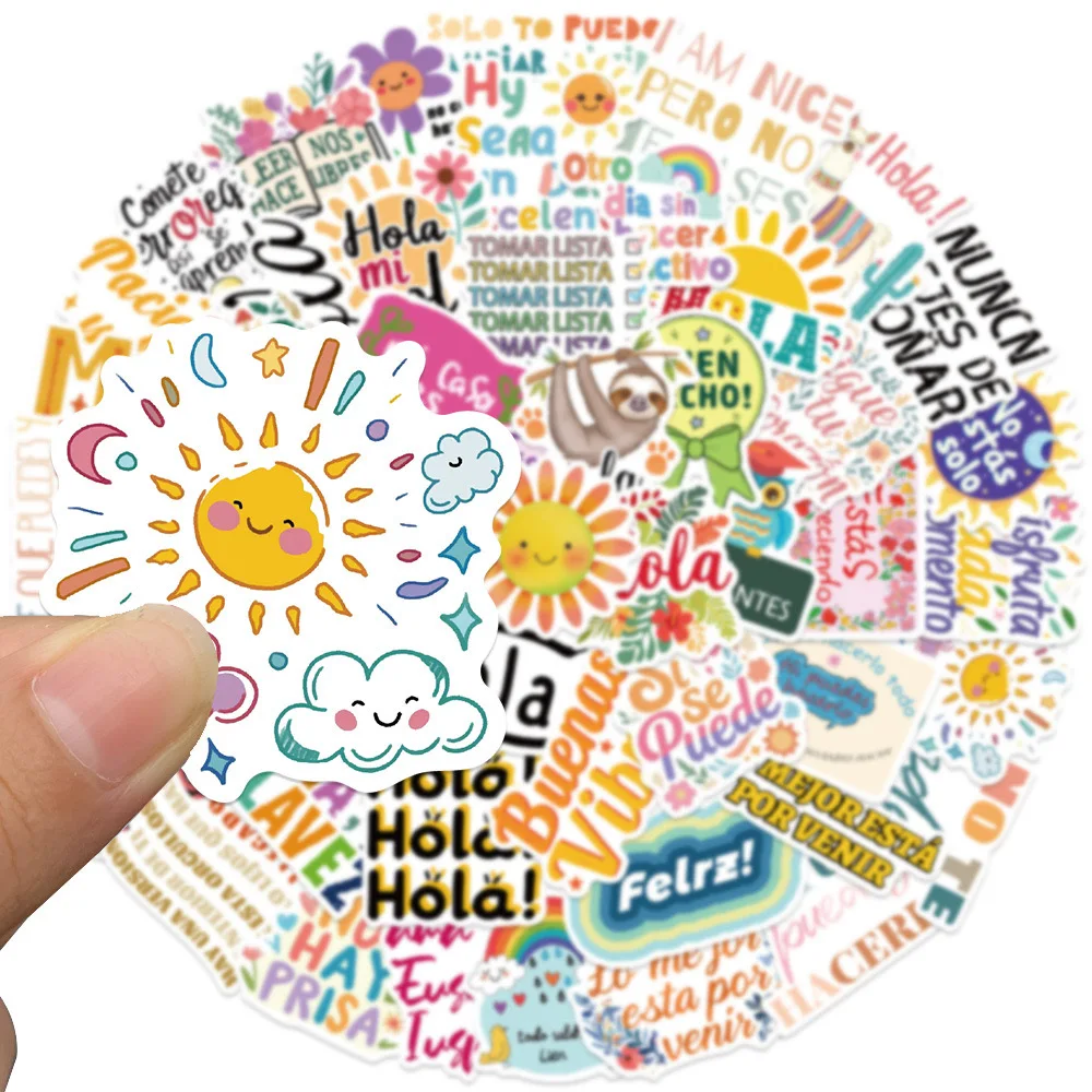 10/50 шт. вдохновляющие испанские наклейки мотивационные фразы с цитатами из жизни