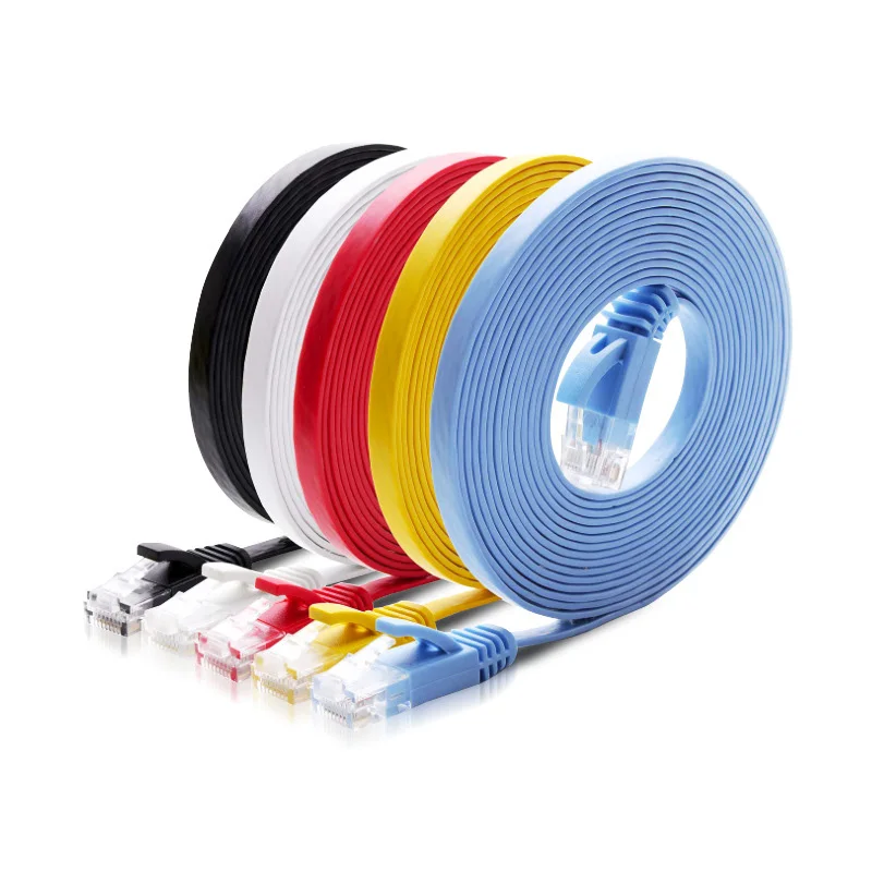 Фото Плоский Ethernet-кабель 1000 Мбит/с CAT6, гигабитный Интернет-кабель RJ45 Lan-кабель, сетевой Ethernet-патч-корд 0,5 м/1 м/2 м/3 м/5 м/10 м/15 м/20 м/ №1