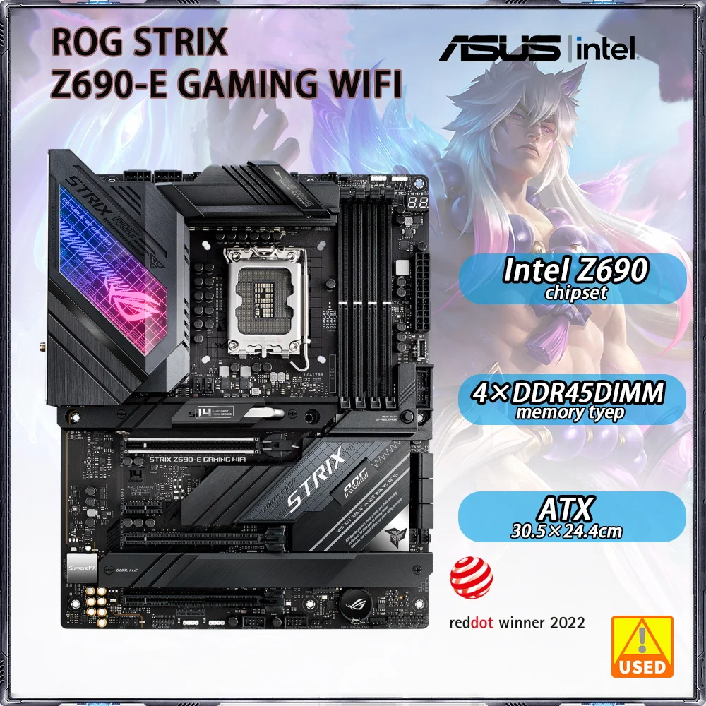 

LGA 1700 motherboard Asus ROG STRIX Z690-E GAMING WIFI with Intel Z690 chipset 12th generation 4×DDR5 128GB PCI-E 5.0 3×M.2 ATX