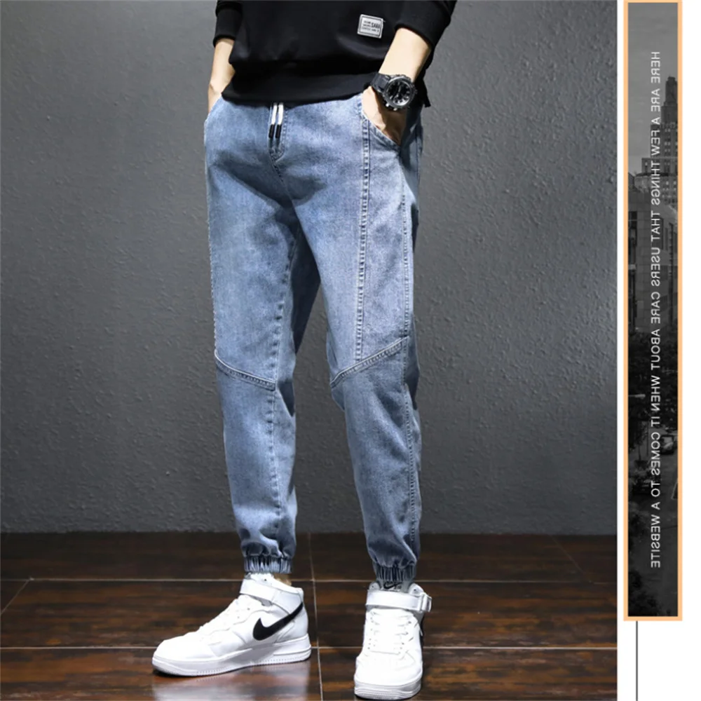 Winter Warm Jeans Men Fleece Lined Jeans Harem Pants Thicken Elastic Loose Fit Grey Pants Male Brand Plus Velvet 5XL jeans men
