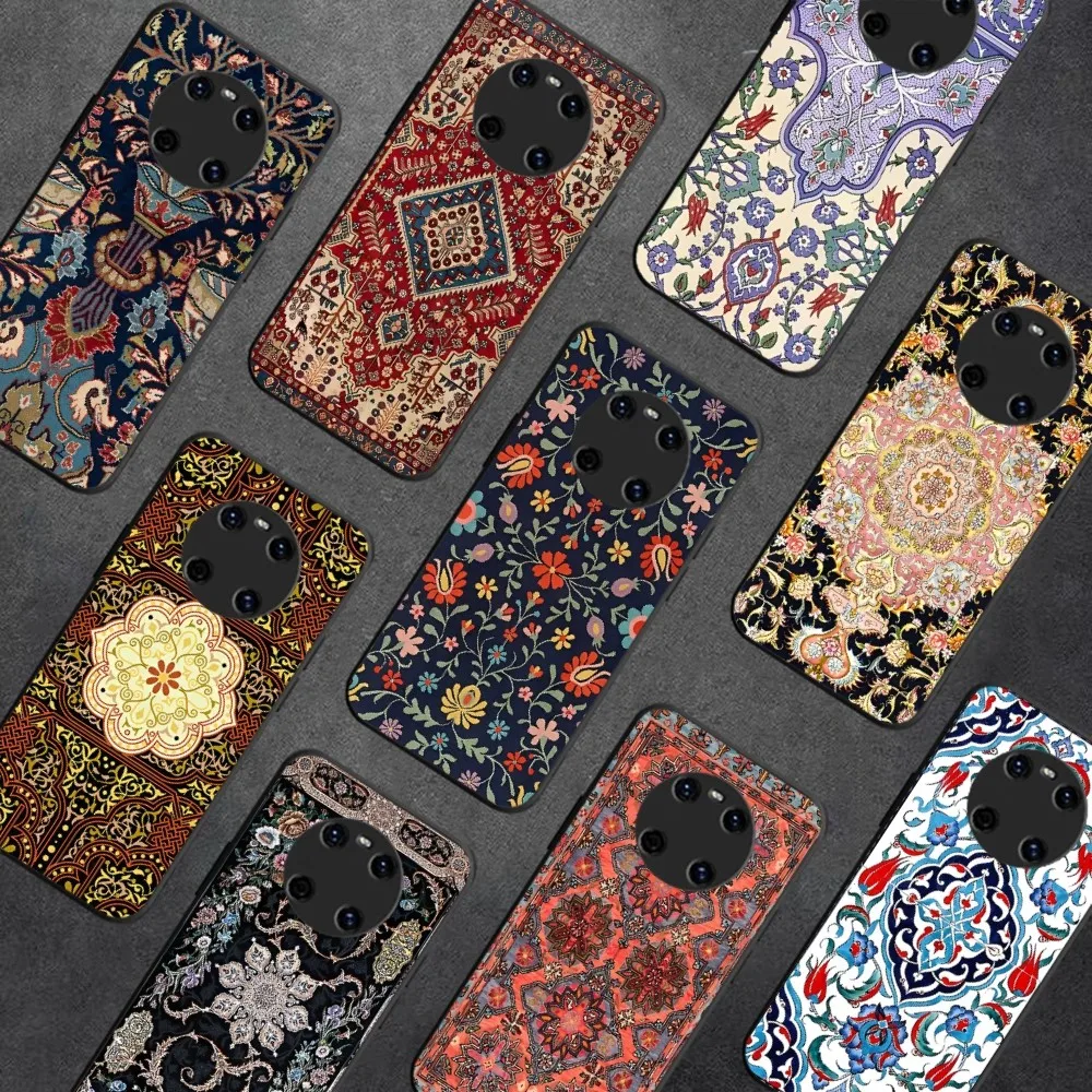 

Persian Carpet Floral Art Phone Case For Huawei Y9 6 7 5 Prime Enjoy 7s 7 8 plus 7a 9e 9plus 8E Lite Psmart Shell
