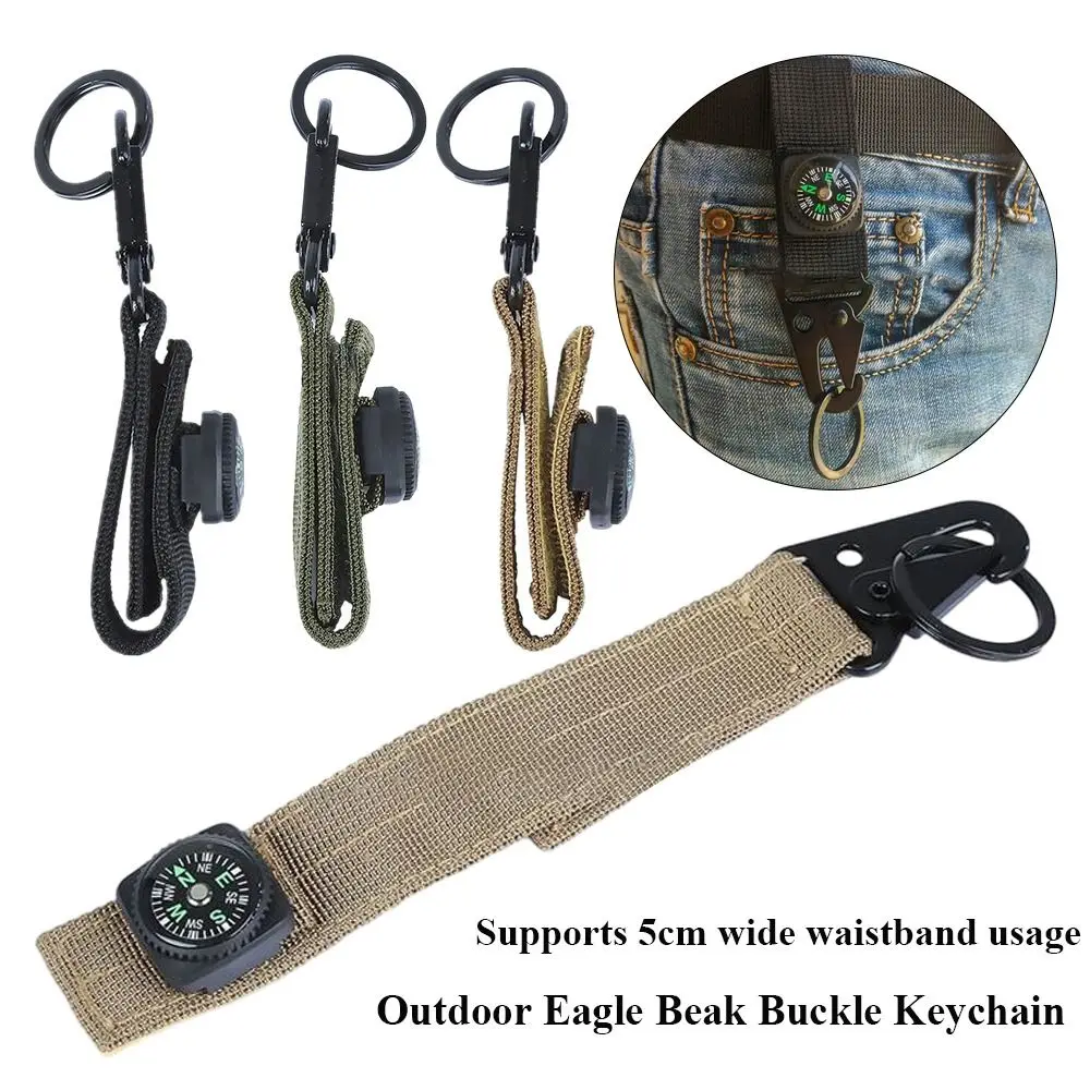 

Black/Army Green/Khaki Rope Keychain Eagle Beak Military Key Chain Ring EDC Tool Emergency Knot Outdoor Carabiner Ourdoor Tools