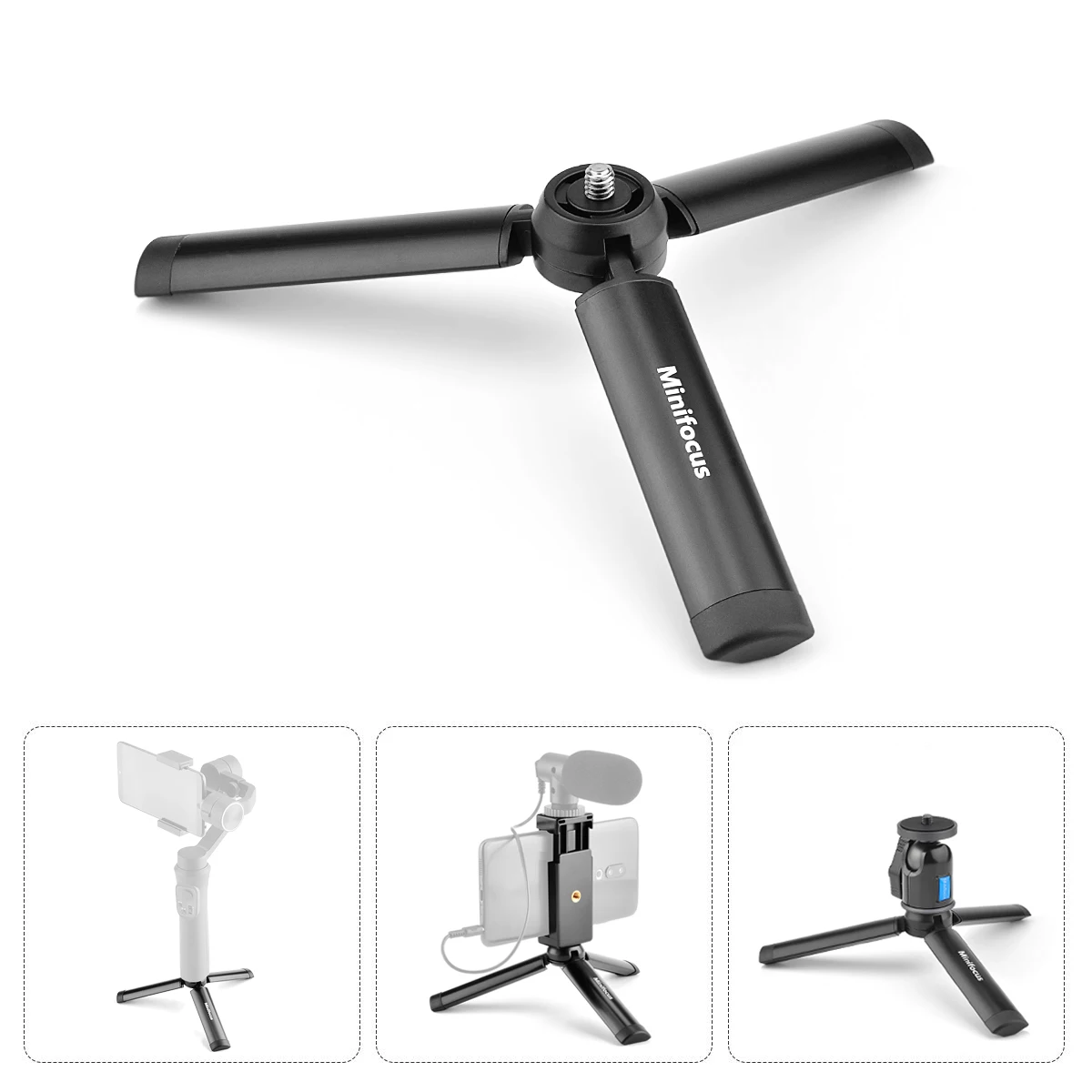 

DSLR SLR Phone Vlog tripod KIT Cold Shoe Phone Mount Holder for Gimbal Microphone LED Light Mini Tripod Grip for iPhone 13 Sony