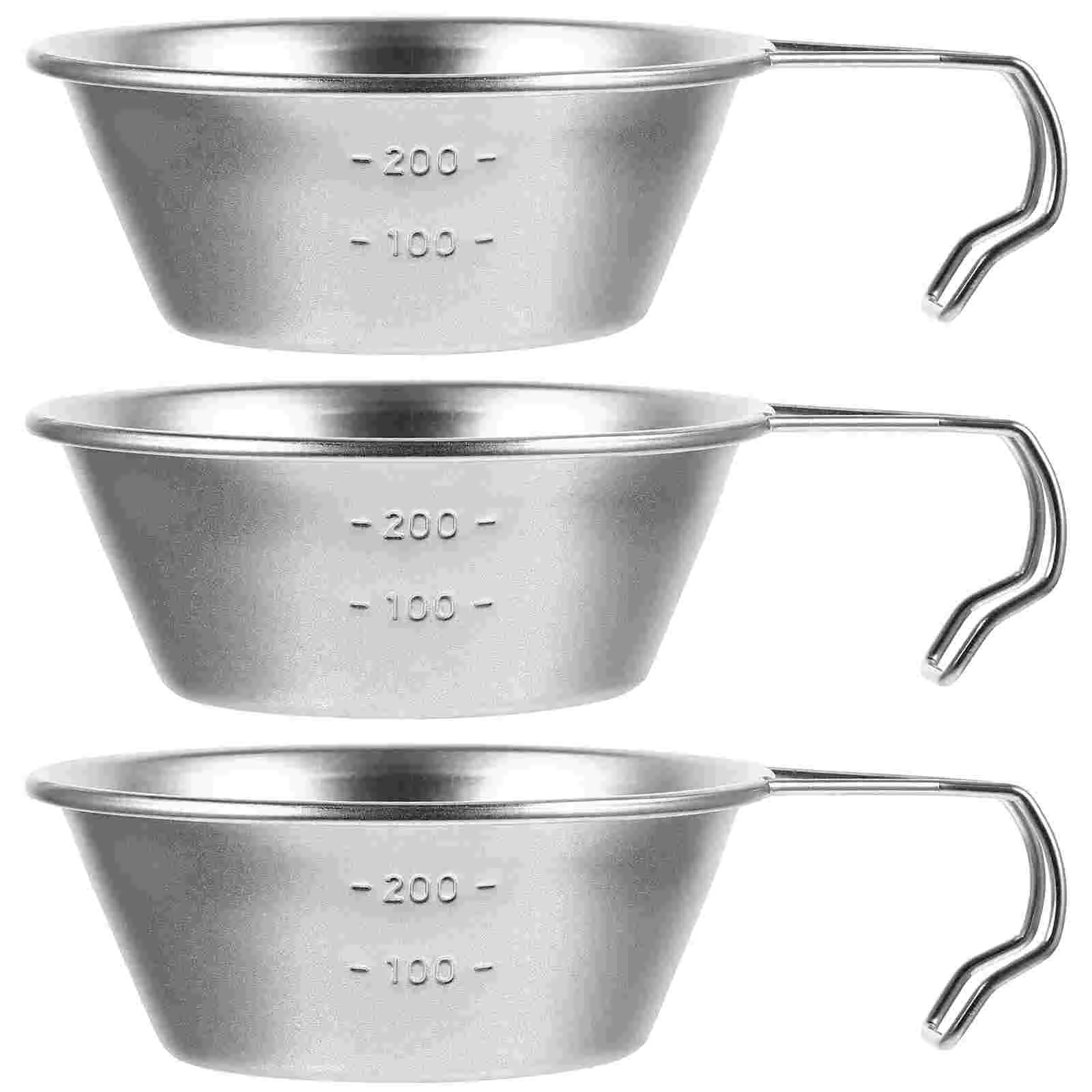 

Camping Bowl Cup Steel Stainless Hikingwater Soup Makgeolli Outdoor Salad Ladlescompact Handles Backpacking Bowlspicnic