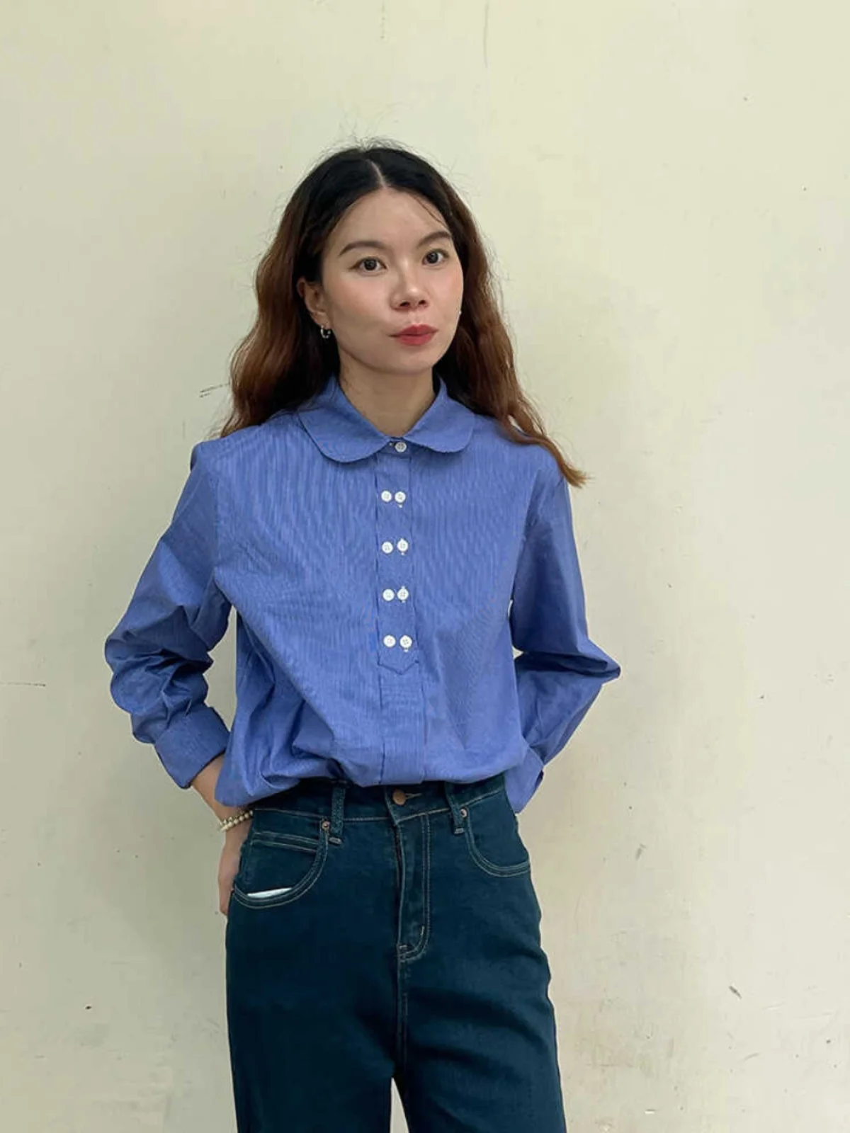 Женские двухбортные рубашки с длинными рукавами в клетку Big Blow DCN домашние