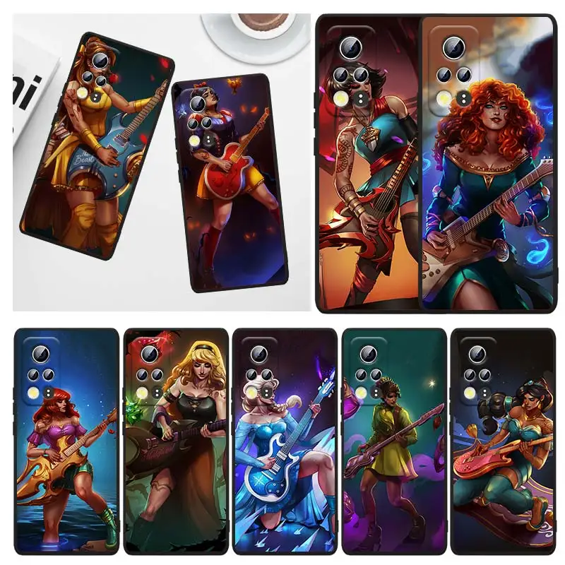 

Rock Guitar Disney Princess For Honor Play 3E 10X 10i 10 9X 9C 9S 9A 9 8X 8A 7C 7S Black Soft TPU Silicone Phone Case Funda Capa
