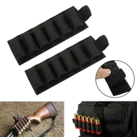 1pc 6 round ammo holder hunting molle shotgun stock shell 12 gauge holder nylon ammo pouch hunting military shotgun tools parts