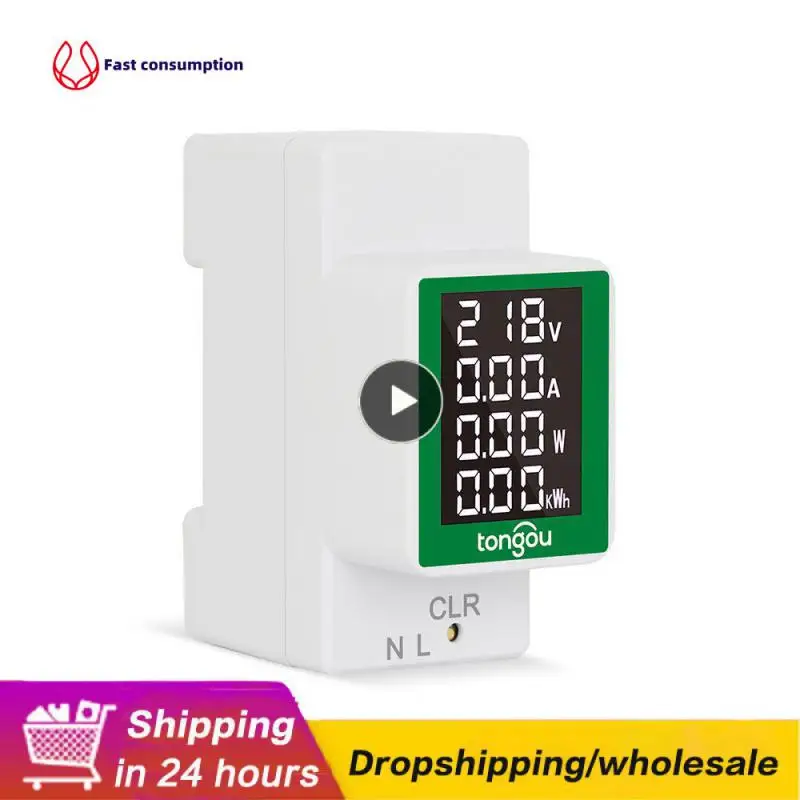 

Portable Ammeter Universal Durable Power Meter Ac 50-300v Practical Voltmeter For Smart Home Din Rail Wattmeter Amp Power 50v