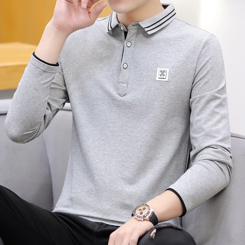 

2022 new Personalized Customize men polo shirt long sleeve advertising shirt A1335 white black navy blue cotton quality