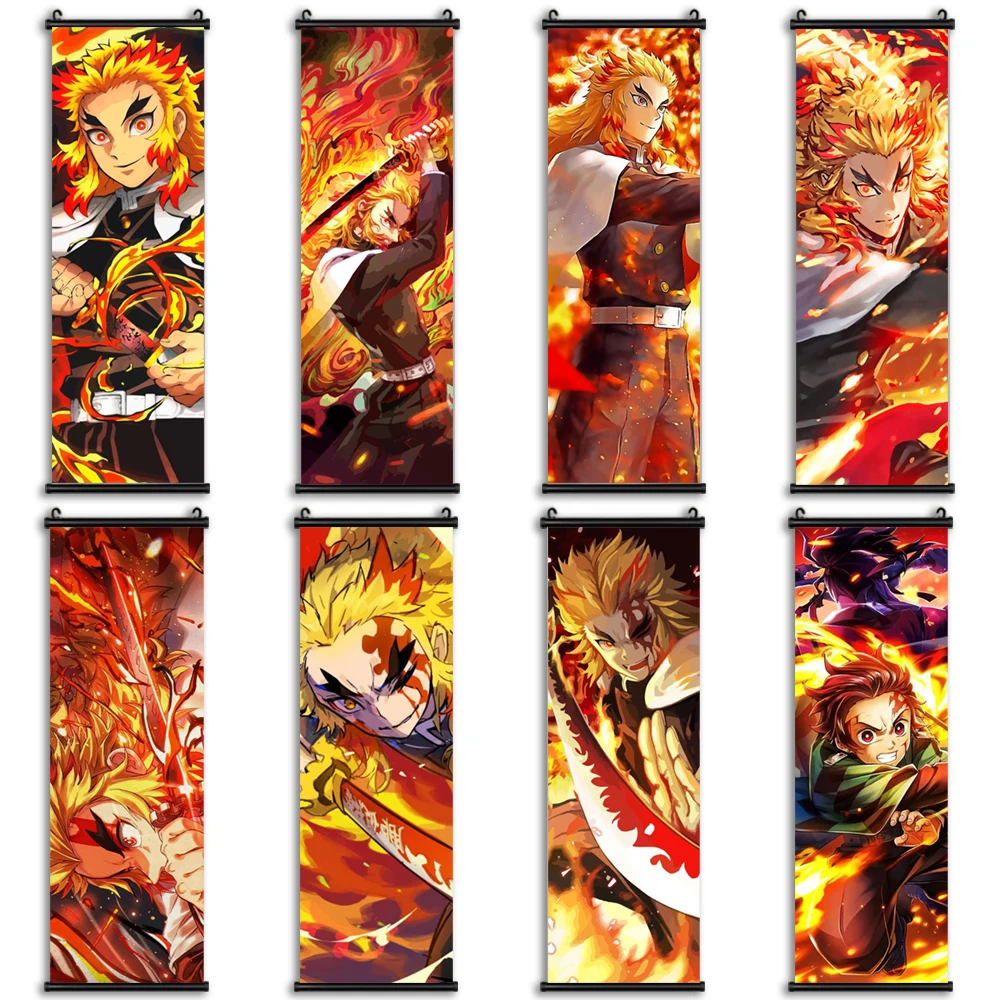 Художественный постер на холсте, рассекающий демонов, ренгоку, синьцзюру, живопись, HD принты, Настенная картина для дома, подвесные свитки, настенное украшение для спальни