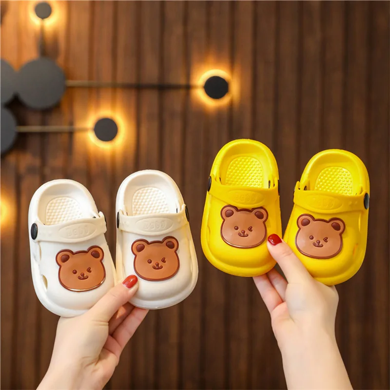 Cartoon Bear Kids Slippers for Boys Summer Beach Indoor Slippers Cute Girl Shoes Home Soft Non-Slip Baby Children Slippers enlarge
