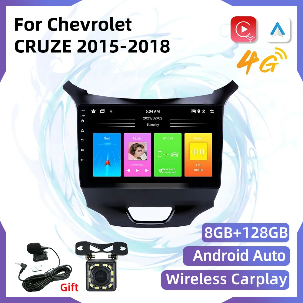 

2 Din Car Radio Android Stereo for Chevrolet CRUZE 2015-2018 GPS 4G Bluetooth-compatible Navigation Multimedia Player Autoradio