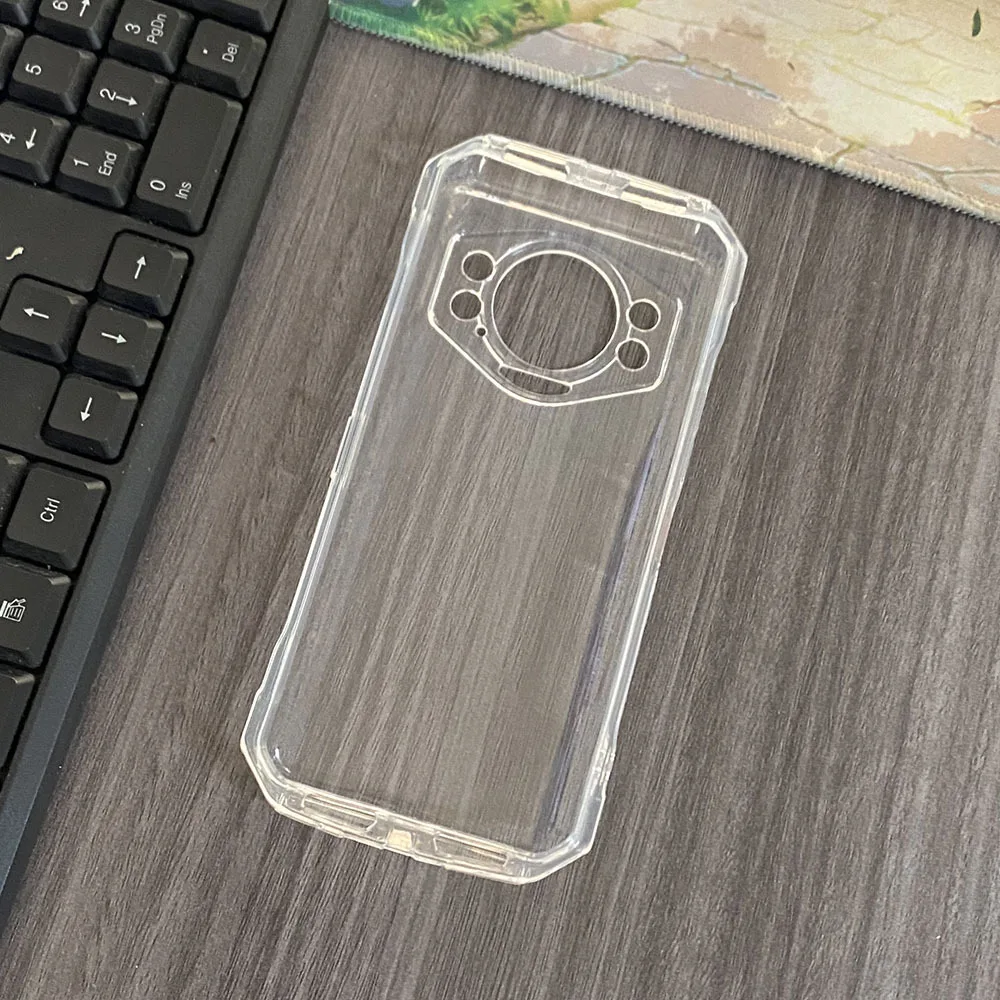 Мягкий чехол из ТПУ для телефона Doogee S Cyber черный прозрачный силиконовый защитный