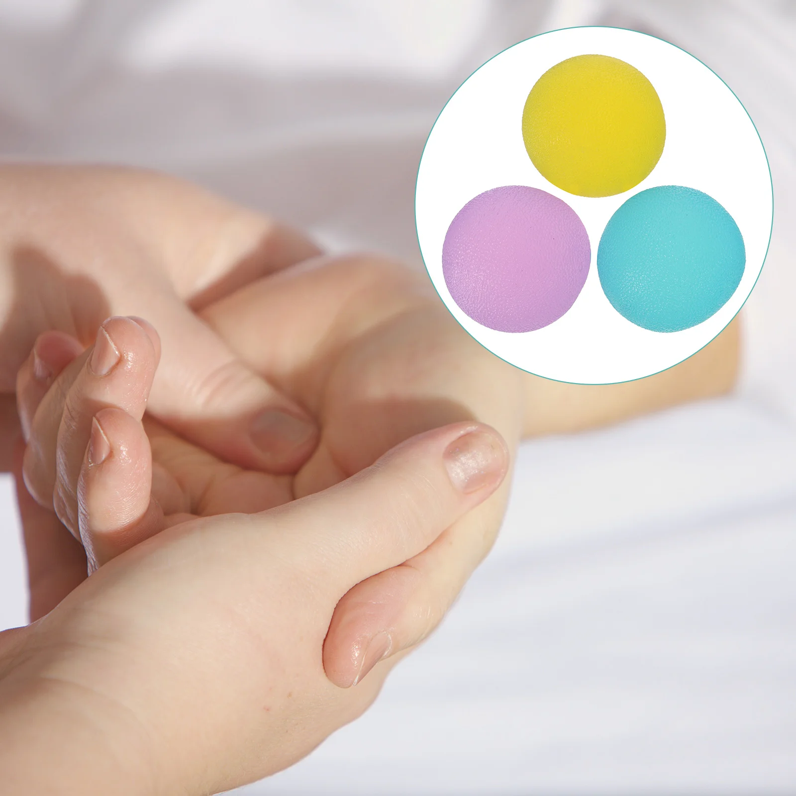 

3pcs Hand Therapy Stress Balls Squeeze Exercise Balls Hand Grip Strength Trainer