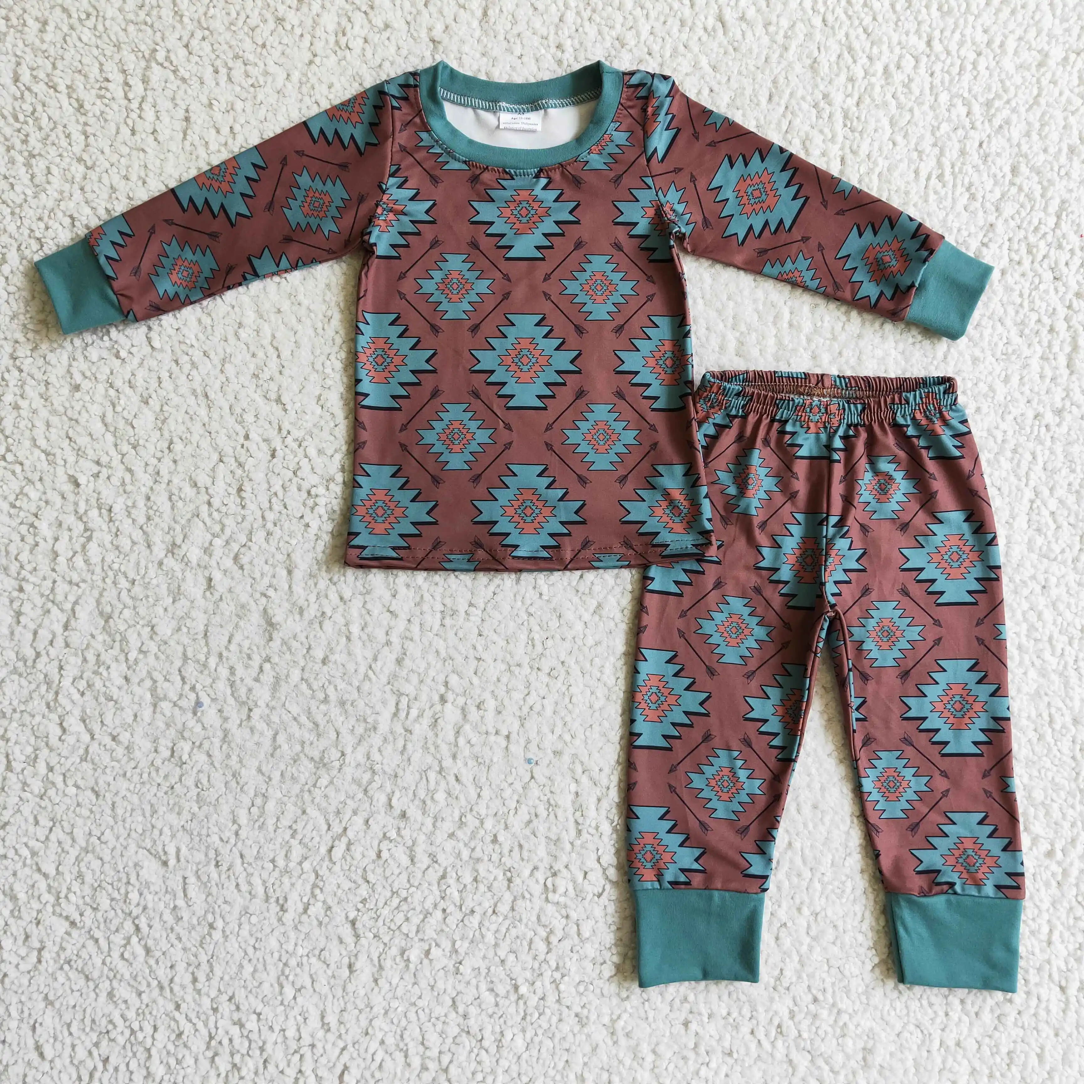 

BLP0107 boy long sleeve o-neck pajamas set for spring autumn