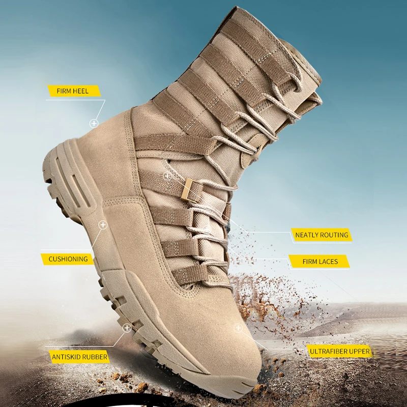New Military Men Boots High Quality Tactical Boots Men Special Force Desert Combat Army Boots Outdoor Hunting Shoes Hiking Boots