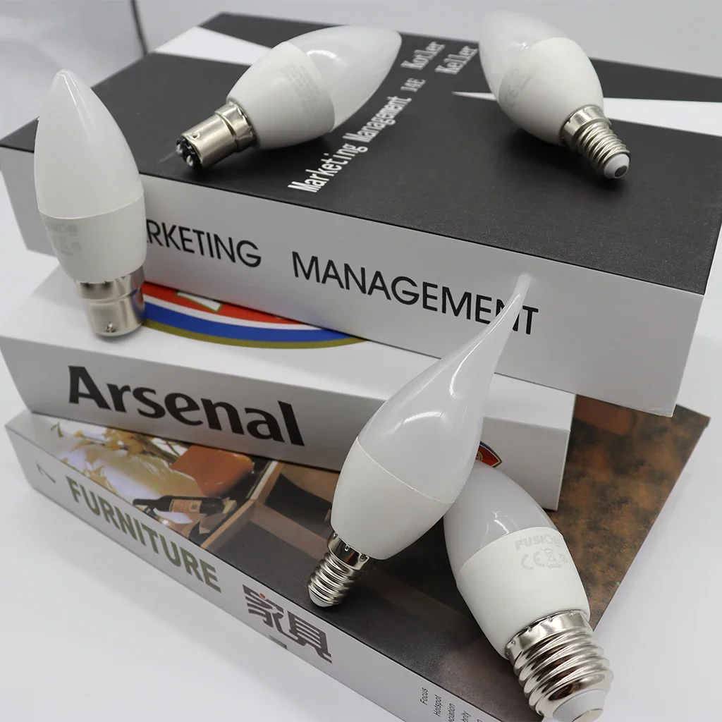 6шт светодиодные лампы Свеча мин E14 E27 B22 3W 5W 6W 7W Высокий люмен теплый белый свет для